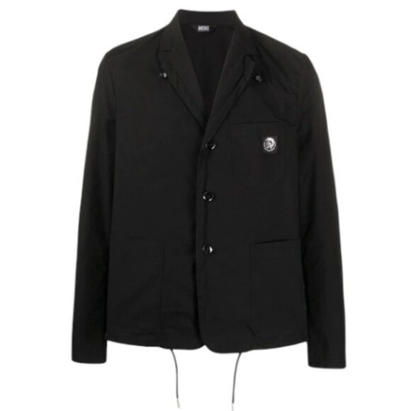 Diesel black notch lapel drawstring hem casual blazer size M - Picture 3 of 11